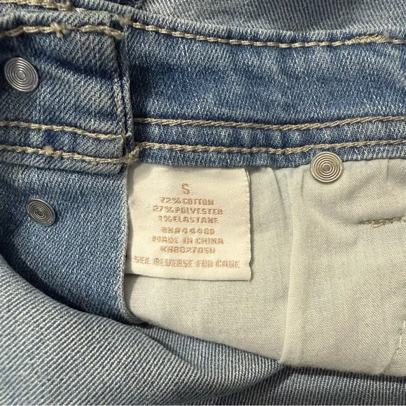 Tinseltown Denim Short Overalls with American Flag Stars & Stripes size small - Picture 3 of 7